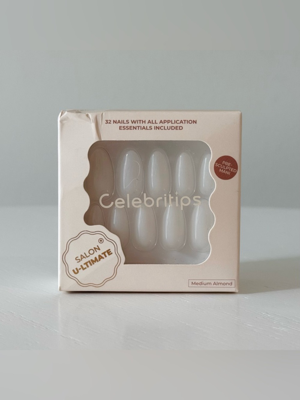 Celebritips Press-On Nails 🤍 Sheer Milk in Medium Almond